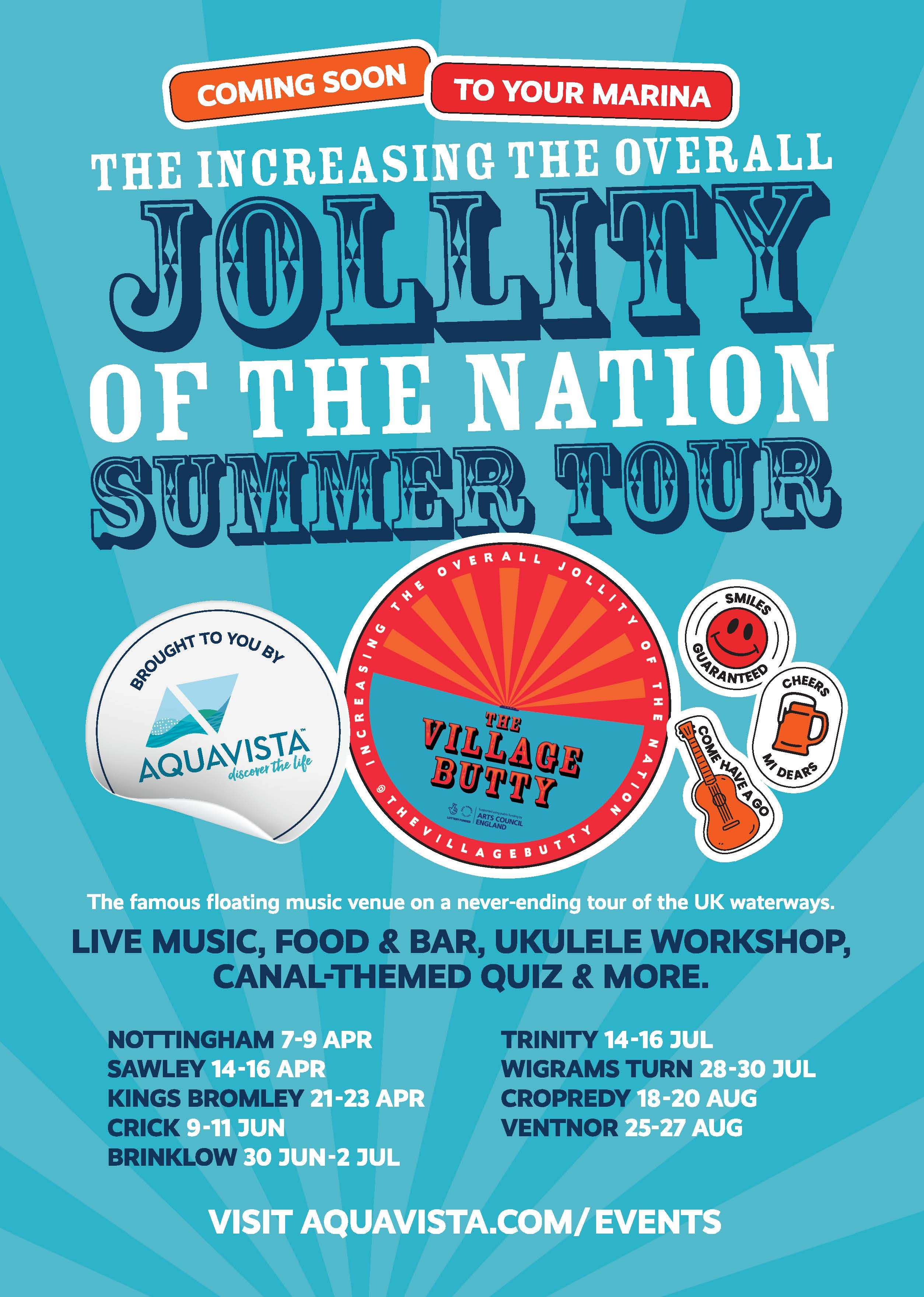 Aquavista Village Butty Tour 2023 Poster A4 PRESS No Crop Marks