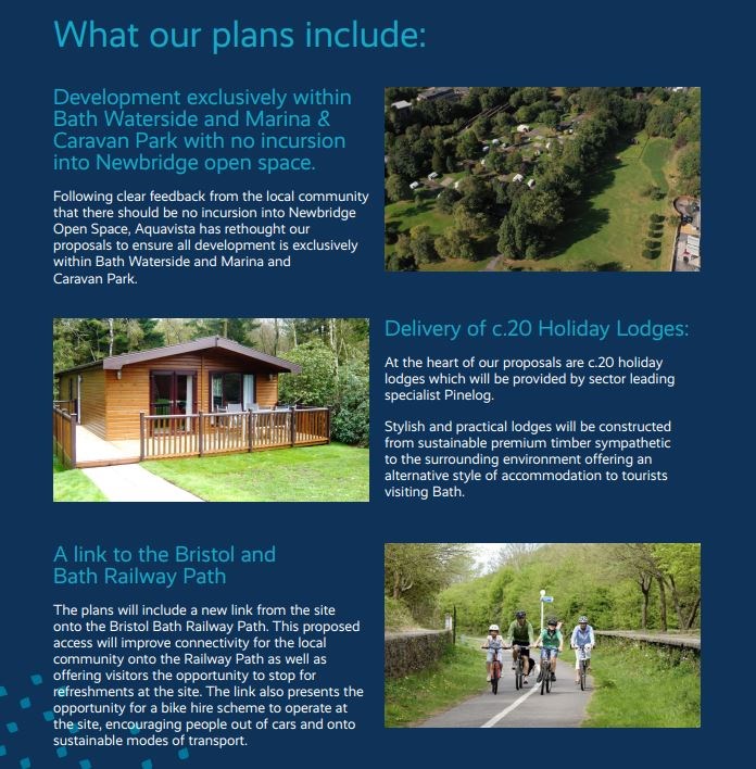 Development exclusively within Bath Waterside and Marina & Caravan Park with no incursion into Newbridge open space.