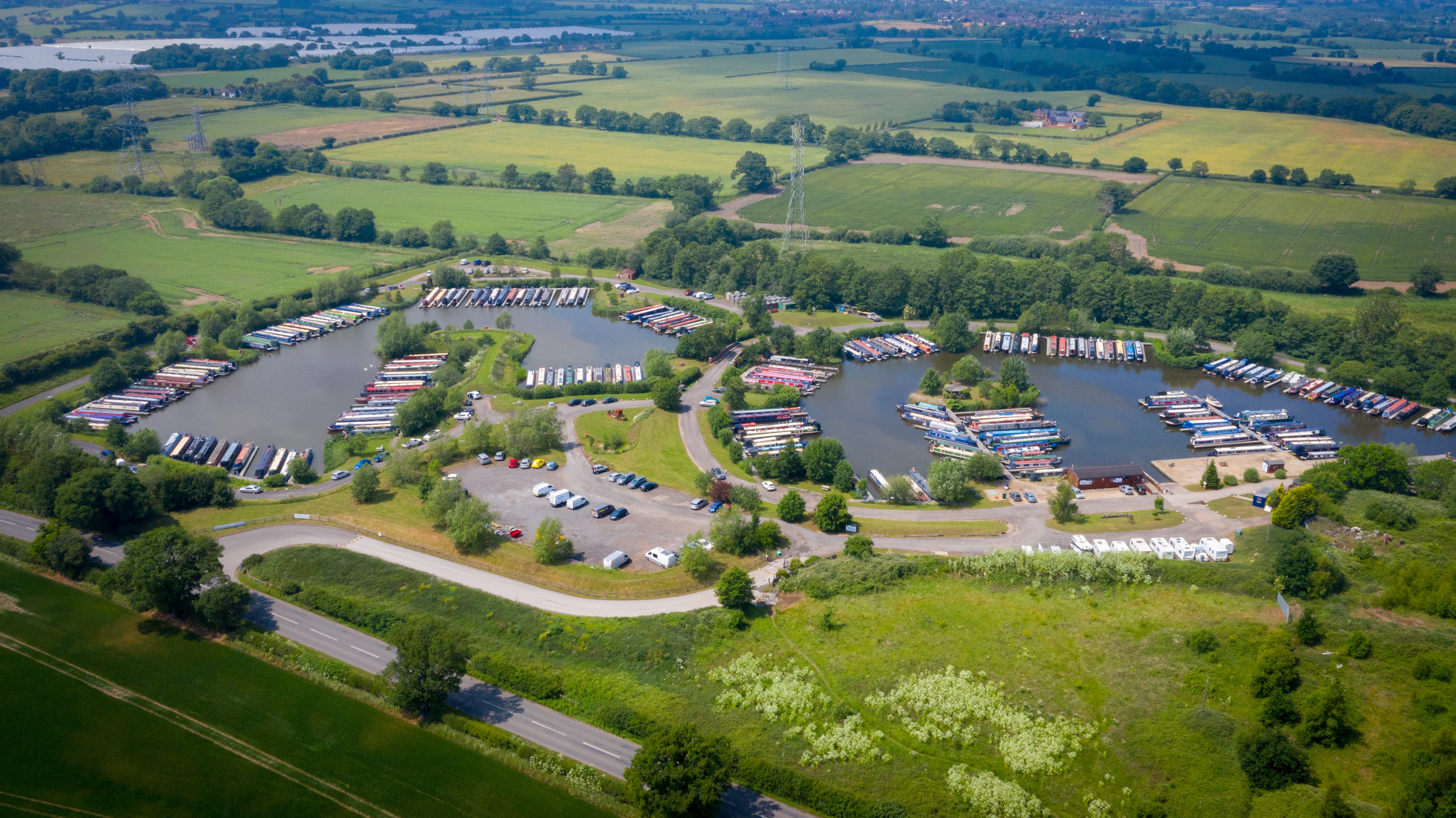 Kings Bromley Marina from the air.