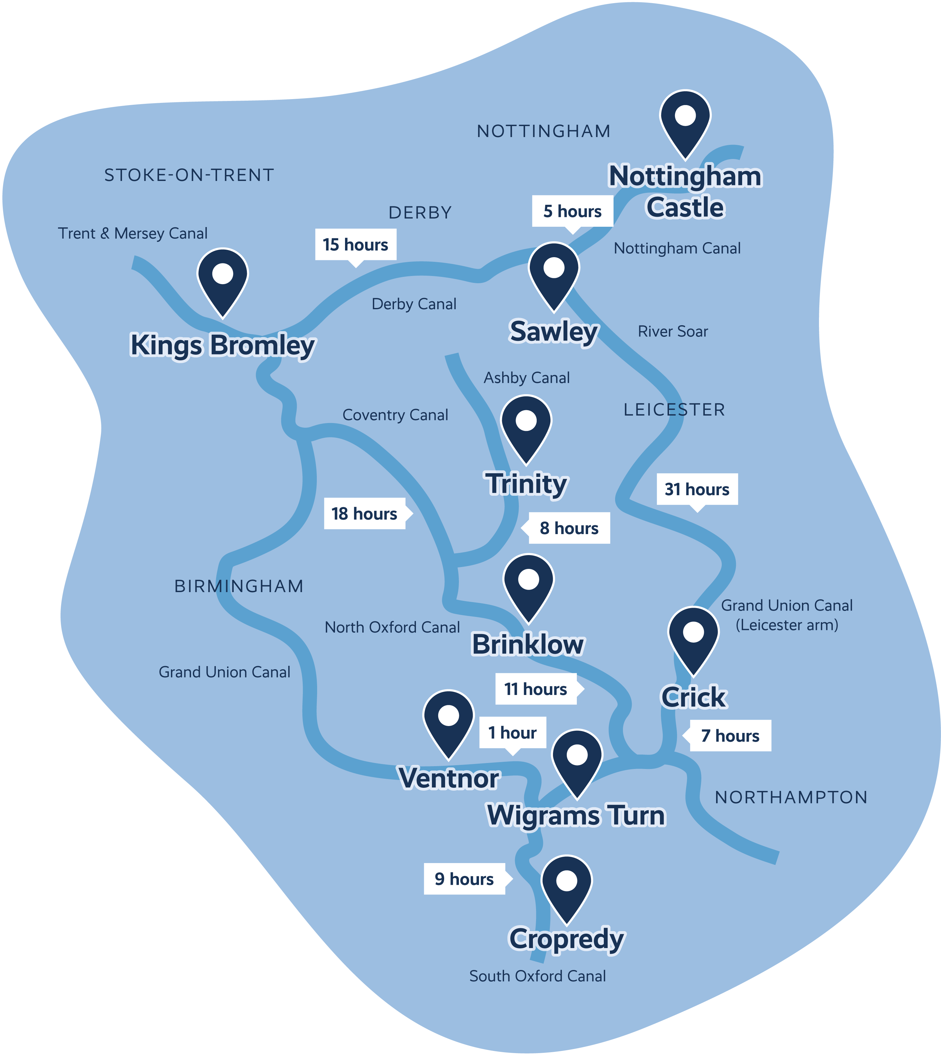 AV Midlands Leisure Moorings MAP