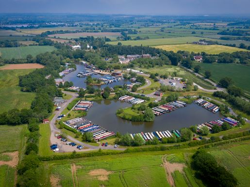 View of the countryside featuring Kings Bromley Marina. 